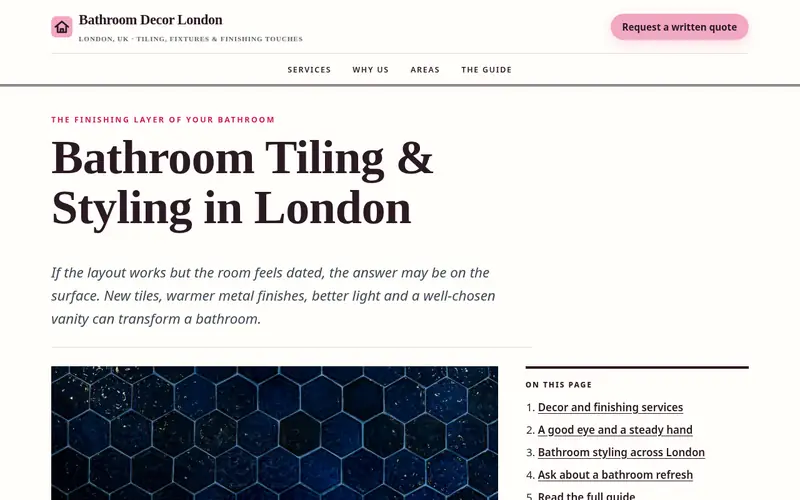 Home page screenshot of bathroomdecor.co.uk
