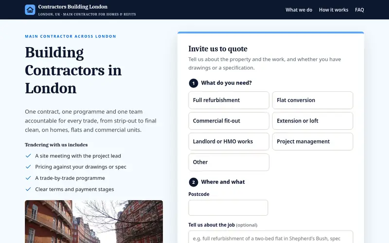 Home page screenshot of contractorsbuilding.com